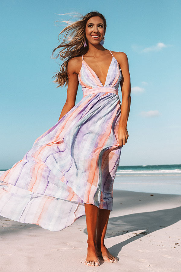 Watercolor Shores Maxi Dress in ...